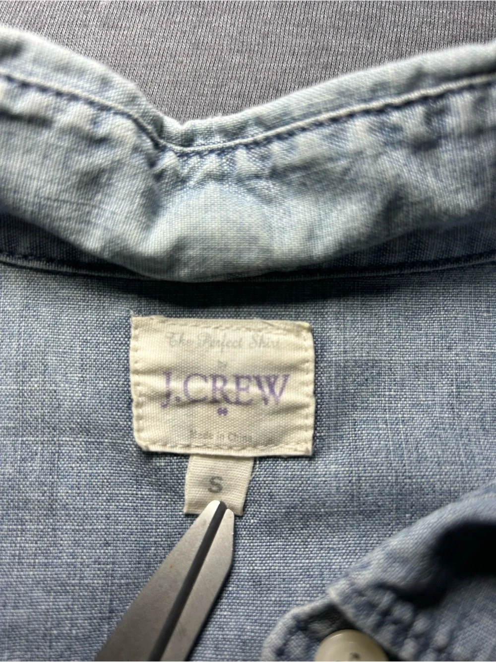J. Crew Light Blue Denim Button-Down Shirt